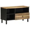 vidaXL TV Cabinet Black Solid rough mango wood, iron Medium Storage