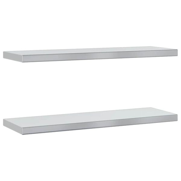 vidaXL Wall Shelf Silver Stainless Steel 29.5 in x 9.3 in x 1.2 in