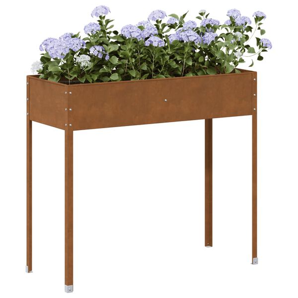 vidaXL Garden Planter Weathering steel brown Large Decorative Inlays
