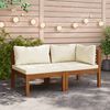 vidaXL Sofa Set Cream White Solid Acacia wood 25.6-27.6 in Modular