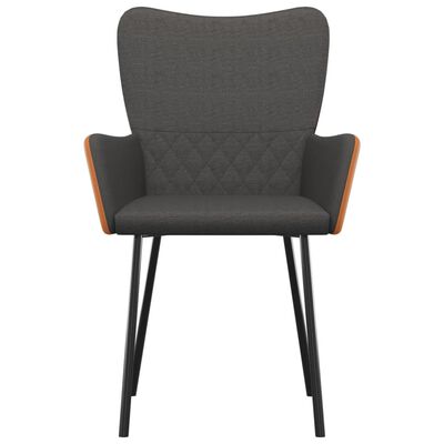 vidaXL Dining Chairs 2 pcs Dark Gray Fabric and Faux Leather