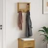 vidaXL Wall-mounted Coat Rack Walnut Solid pine wood Medium