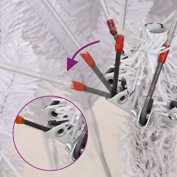 vidaXL Artificial Hinged Christmas Tree White PVC and Metal Medium