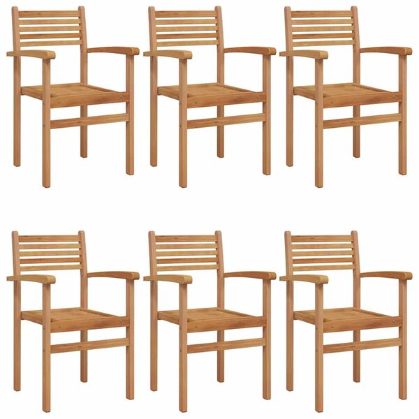 vidaXL Chair 6 pcs Brown 56 x 55 x 90.5 cm Solid Teak Wood