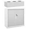 vidaXL Cabinet With Planter Box Grey Steel 35.4 x 15.7 x 44.5 in