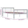 vidaXL Bed Frame Grey and White Metal Twin Durable Bed Frame