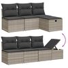 vidaXL Garden Sofa Set Light Grey Poly Rattan Large Modular