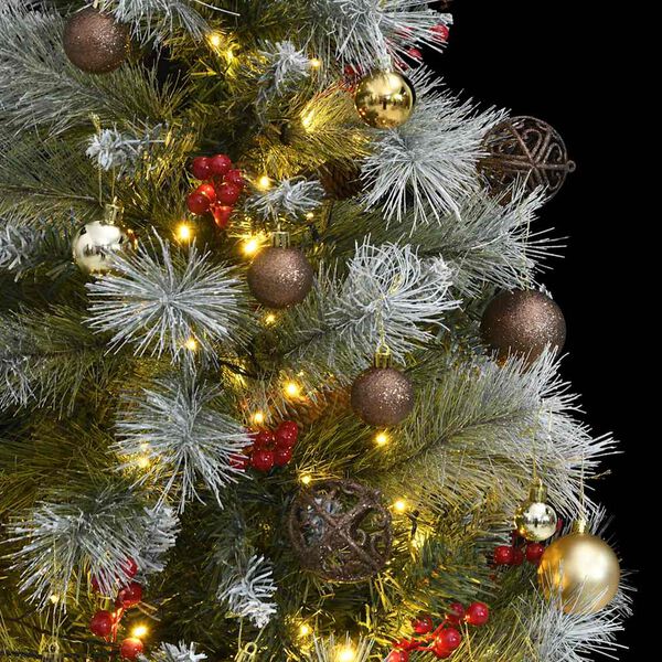 vidaXL Artificial Hinged Christmas Tree 150 LEDs & Ball Set 47.2"