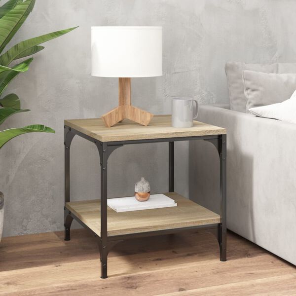 vidaXL Side Table Set of 2 Sonoma Oak Engineered wood and steel Small