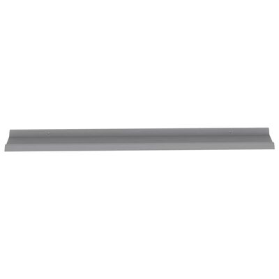 Gray shelf rail with flange ends