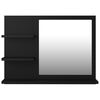 vidaXL Mirror Black Engineered wood Medium Wall mounting