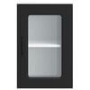 vidaXL Kitchen Wall Cabinet Black Engineered wood and glass Medium