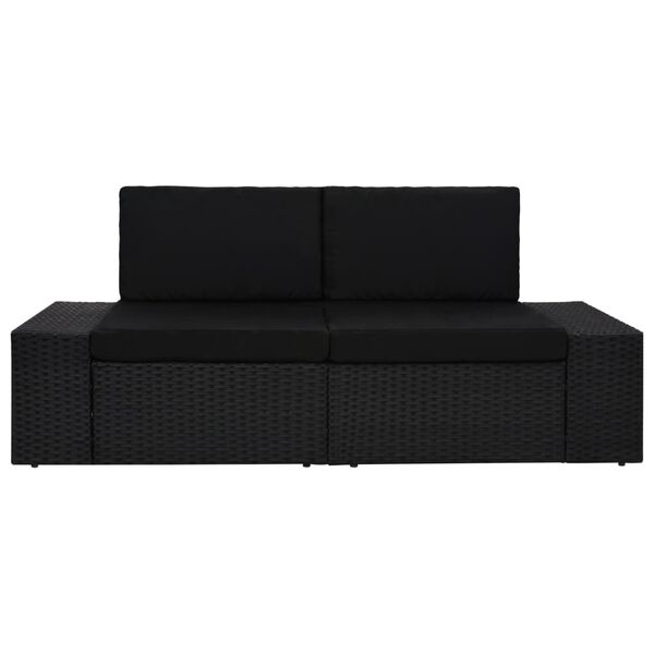 vidaXL Garden Sofa Black