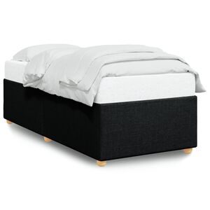 vidaXL Bed Frame Black Polyester fabric, plywood, engineered wood