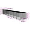vidaXL Chicken Cage Anthracite Galvanized steel 43.3 x 320.1 x 43.3 in