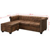 vidaXL Sofa Brown Artificial Suede Leather Medium Classic/Traditional