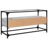 vidaXL TV Cabinet Grey Sonoma Engineered Wood and Glass Medium