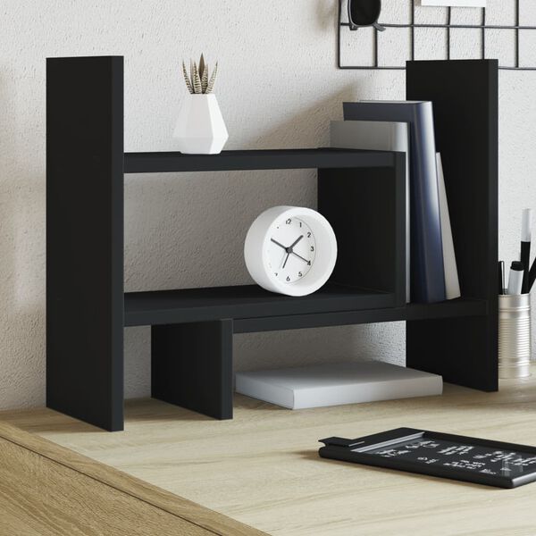 vidaXL Desk Organiser Black 15.2x6.7x15.4" Engineered wood