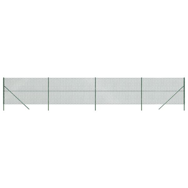 vidaXL Chain Link Fence Green 7.2'x32.8'