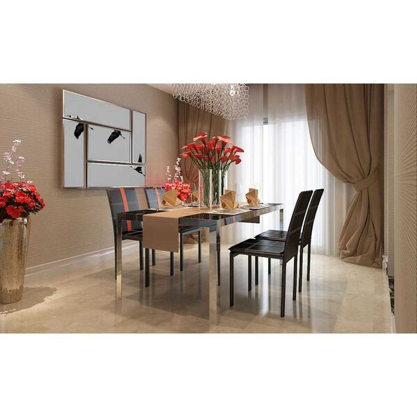 vidaXL Dining Chairs 4 pcs Black 46 x 38.5 x 91 cm Faux leather