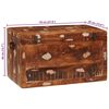 vidaXL Storage Box with Storage with Lock Brown Solid Mango Wood