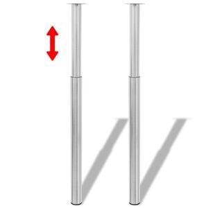 vidaXL Table Leg Set of 2 Brushed Nickel Iron