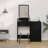vidaXL Dressing Table with Drawer Black Oak 19.69 x 16.14 x 55.12 in