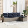 vidaXL Garden Sofa Set Grey Poly Rattan