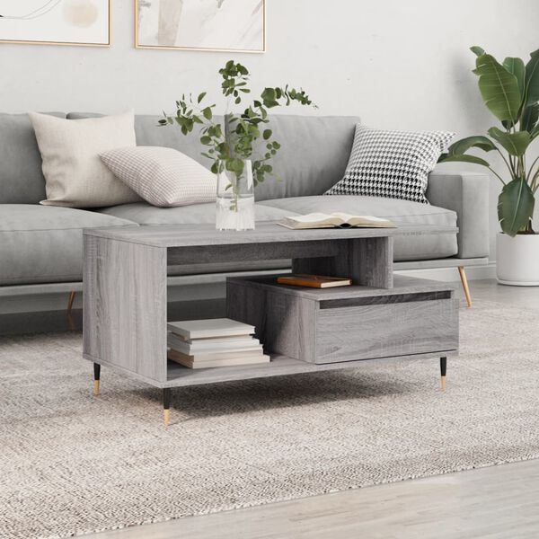 vidaXL Coffee Table Grey Sonoma Engineered wood, metal