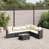 vidaXL Patio Sofa Set Set of 6 Black, Cream White