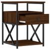 vidaXL Bedside Cabinet Brown Oak Engineered Wood, Iron Compact