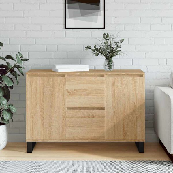 vidaXL Sideboard Sonoma Oak Engineered wood, Iron Medium Sideboard