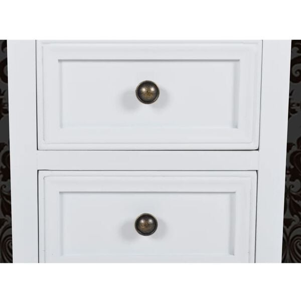 vidaXL Nightstand Set of 4 White MDF Standard Bedside Table