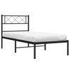 vidaXL Metal Bed Frame Black Powder-Coated Steel Single Metal Bed Frame