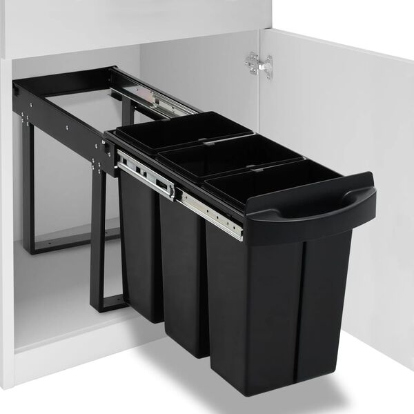vidaXL Kitchen Cupboard Pull-out Dustbin Soft-Close 9.5 gal
