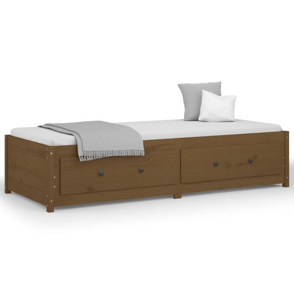 vidaXL Day Bed Honey brown Solid Pine Wood, Plywood 31.5 x 78.7 in