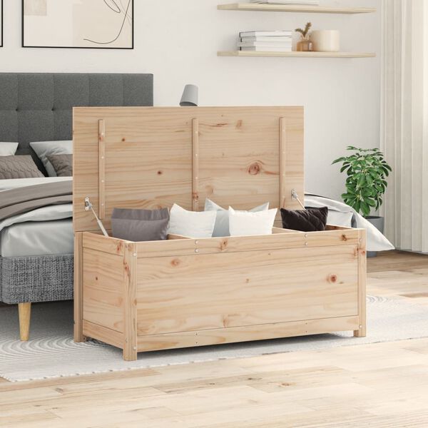 vidaXL Storage Box Natural Pine Solid pinewood Medium Storage Box