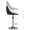 vidaXL Bar Stool Set of 2 White and black Faux leather, chromed steel