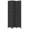 vidaXL Room Divider 3 Panels Black Solid Wood Paulownia