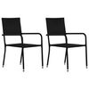 vidaXL 3 Piece Patio Dining Set Poly Rattan & Solid Acacia Wood Black