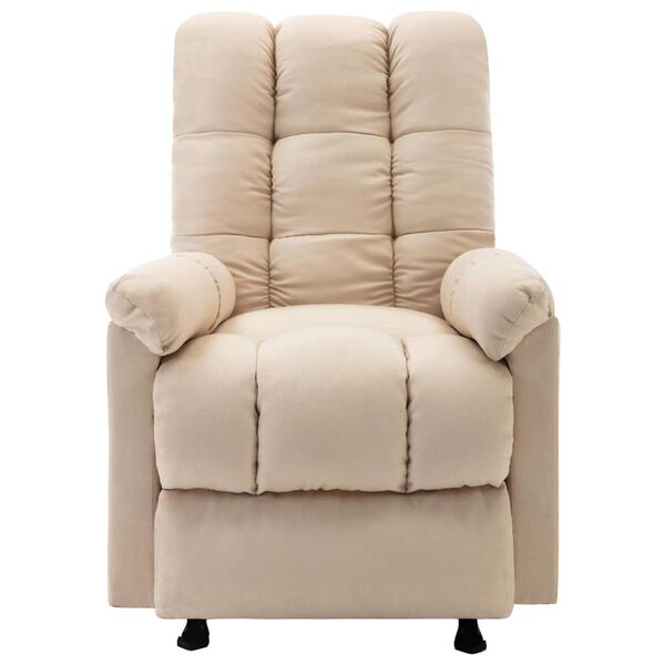 vidaXL Massage Reclining Chair Cream Polyester, Plywood, Metal Standard