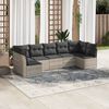 vidaXL Garden Sofa Set Light Grey PE rattan Large Removable Covers