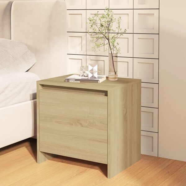 vidaXL Bedside Cabinet Sonoma oak Engineered wood