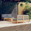 vidaXL Garden Lounge Set Grey, Light Wood Solid pine wood, Polyester