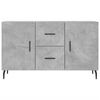 vidaXL Sideboard Concrete Gray Engineered Wood, Metal Medium Modern