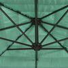 vidaXL Garden Parasol Green Polyester, Powder-Coated Steel, Straw Large