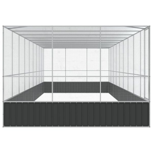 vidaXL Aviary Silver and anthracite Galvanized steel Large Durable