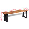 vidaXL Bench Brown and black Solid acacia wood with powder-coated metal
