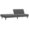 vidaXL Sofa Bed Dark Grey Velvet, Wood 2-seater Convertible