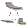 vidaXL Futon Sofa Bed Grey Solid pine wood, Polyester fabric, Foam